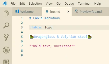 Markdown highlighting in VS Code