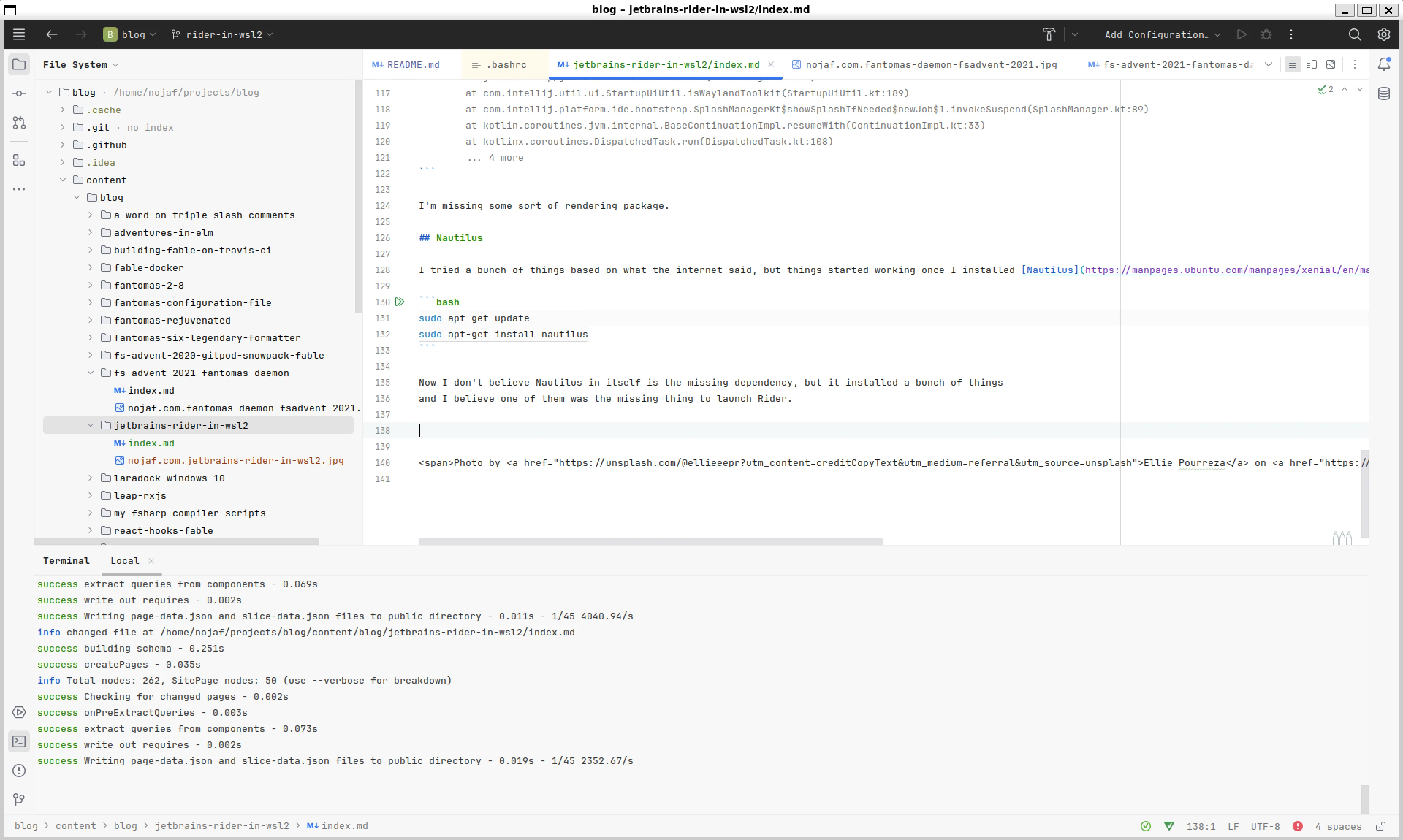 JetBrains Rider EAP in WSL2